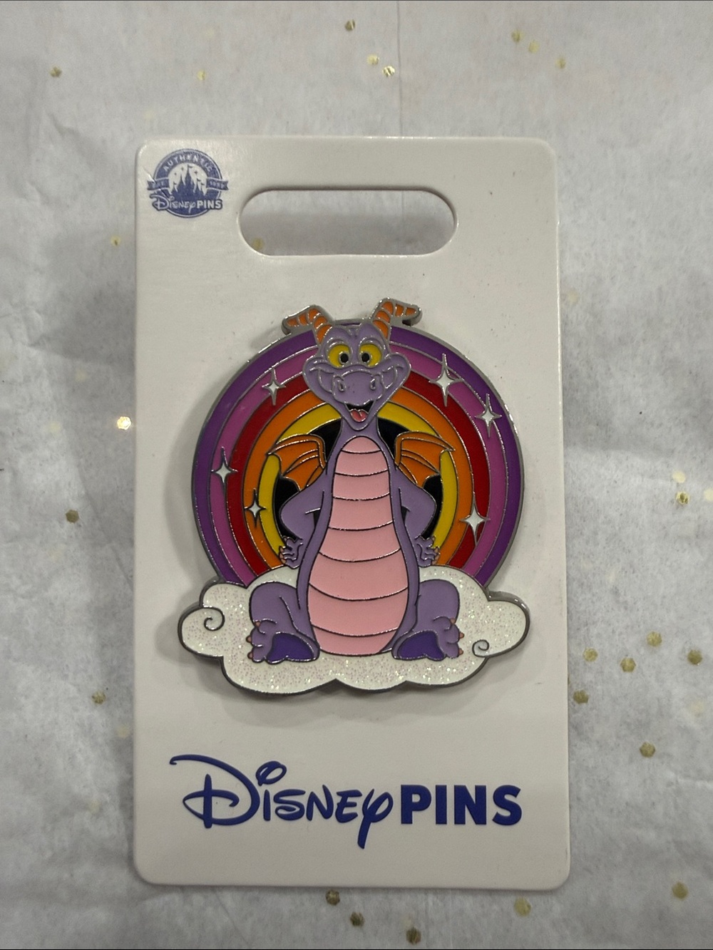 Disney Figment Purple Dragon Enamel Pin - Pink Accent